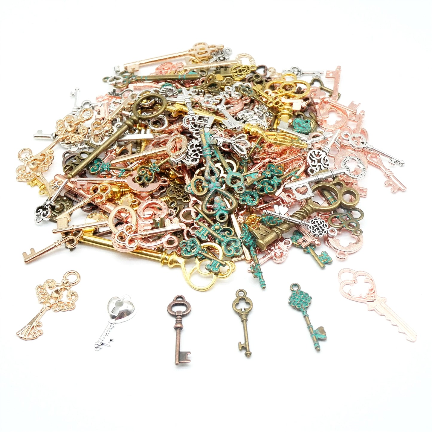 30/60pcs Key Charms for Bracelet Making