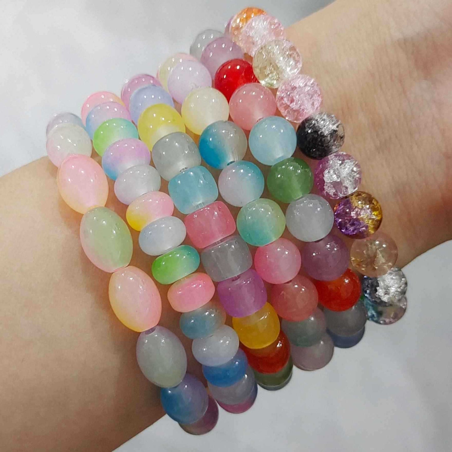 10mm Cracked Glass Beads