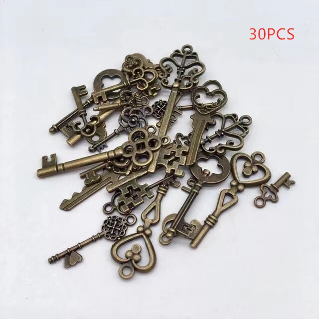 30/60pcs Key Charms for Bracelet Making