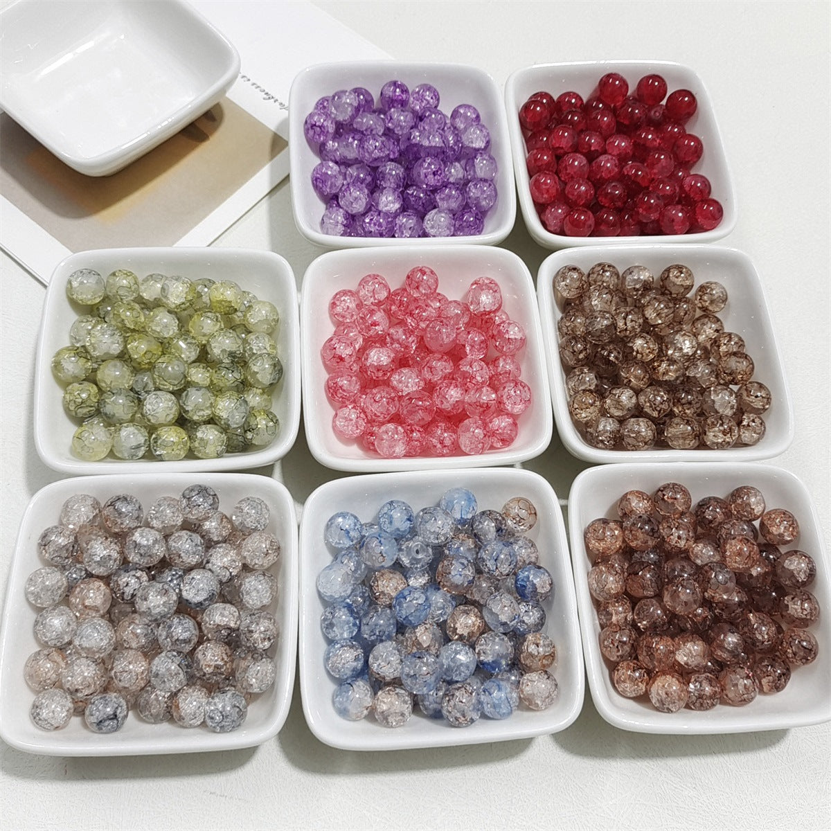 10mm Cracked Glass Beads