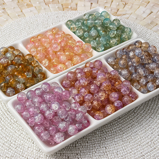 8mm Cracked Glass Beads